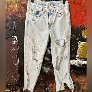 Vintage distress boyfriend jeans